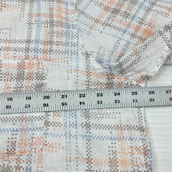 Linen Club Room Luxury Shirt‎ Mens XXL Plaid Short Sleeve 100% Linen Button Down - Picture 5 of 8
